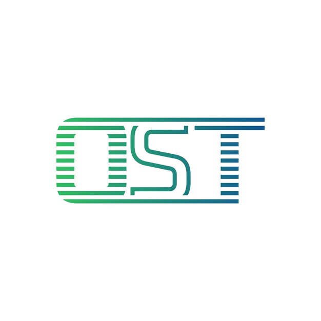 Moderno diseño de logotipo de carta OST Minimalista profesional y versátil icono de marca para la identidad empresarial