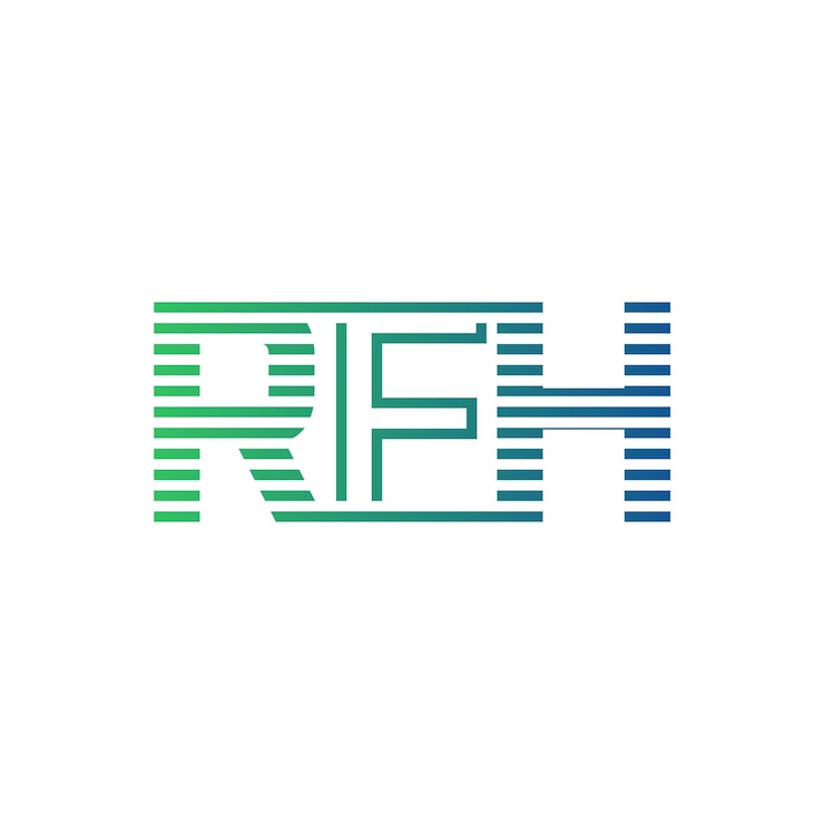 Vector moderno diseño de logotipo de la carta rfh minimalista profesional y versátil icono de marca para la identidad empresarial