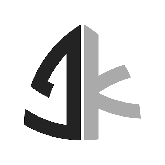 Moderno diseño de logotipo creativo JK Icon para cualquier negocio y compañía