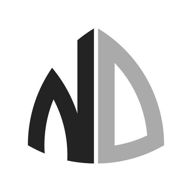 Moderno diseño de logotipo creativo de ND Icon para cualquier negocio y compañía