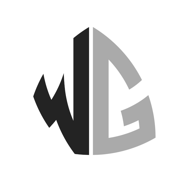 Moderno diseño de logotipo creativo de WG Icon de WG para cualquier negocio y compañía