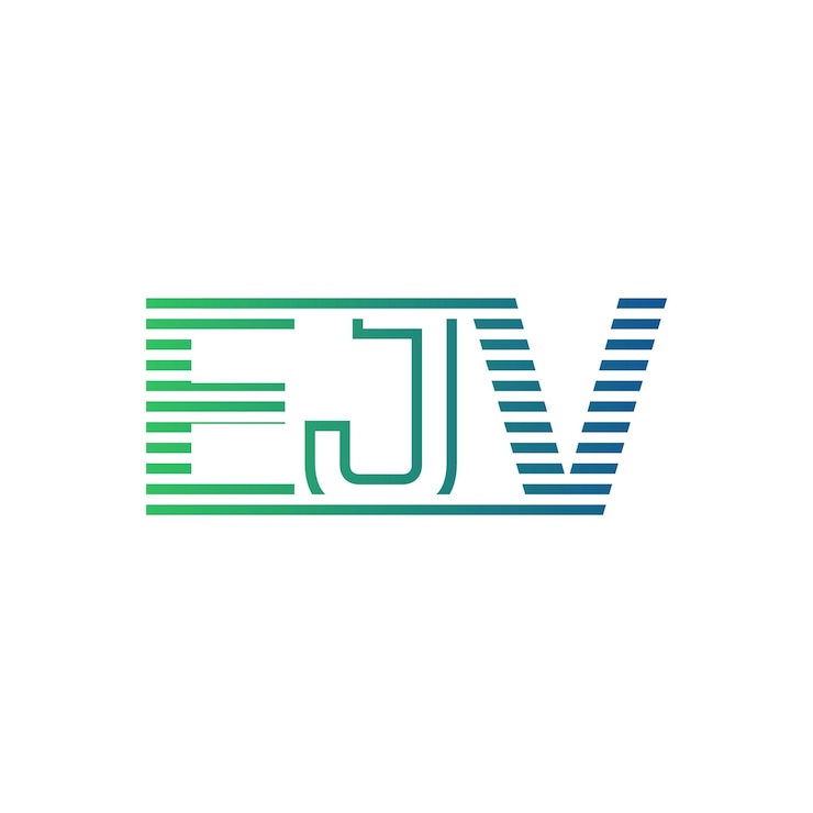Vector moderno diseño de logotipo de ejv carta ejv minimalista profesional y versátil icono de marca para la identidad empresarial