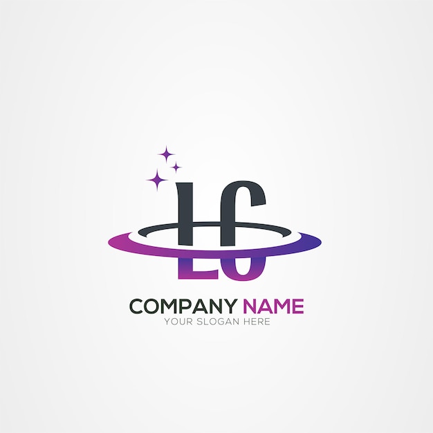 Moderno diseño del logotipo espacial de la letra LC CL Planet con elementos vectoriales creativos