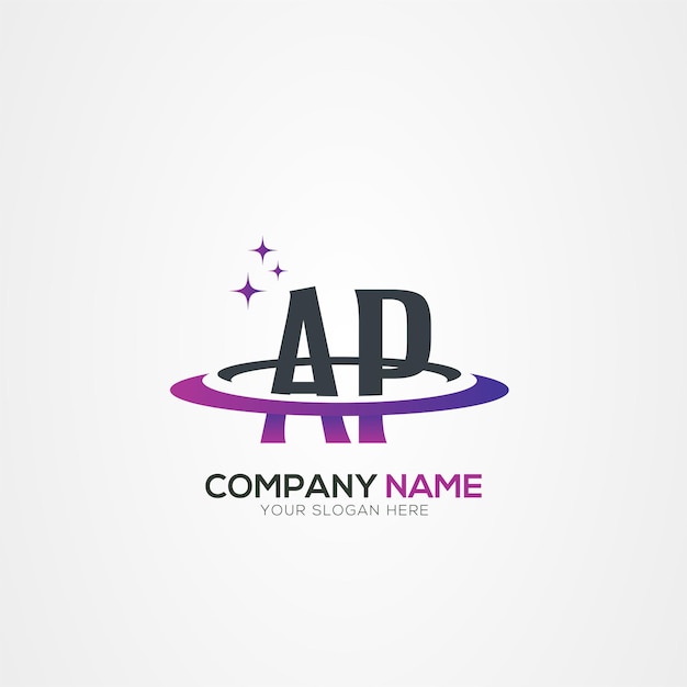 Moderno diseño del logotipo del espacio AP PA Planet con elementos vectoriales creativos