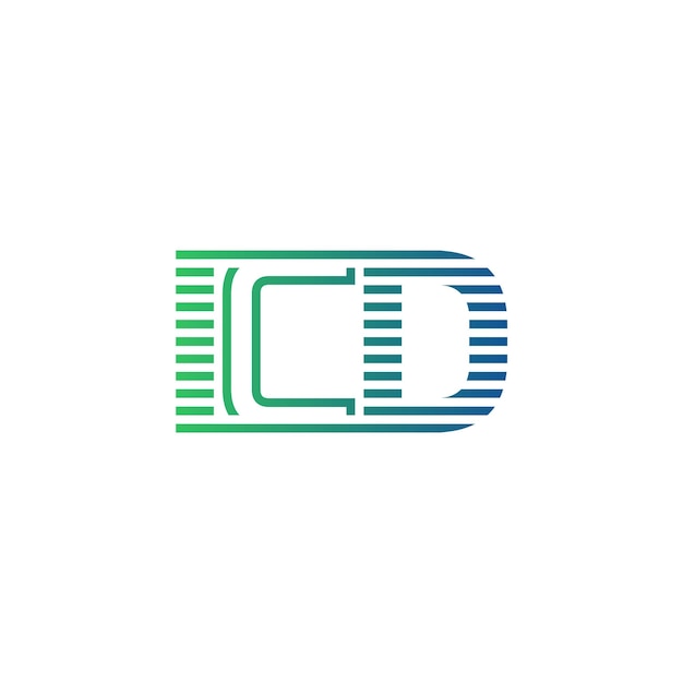 Moderno diseño de logotipo de ICD Carta ICD minimalista profesional y versátil icono de marca para la identidad empresarial