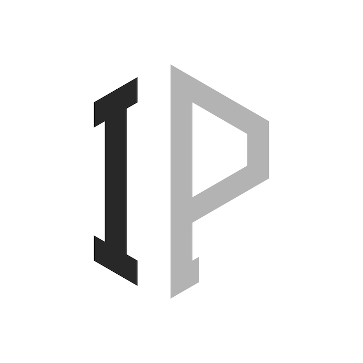 Vector moderno diseño de logotipo de ip de letras hexágonas elegantes concepto de logotipo inicial de letras ip