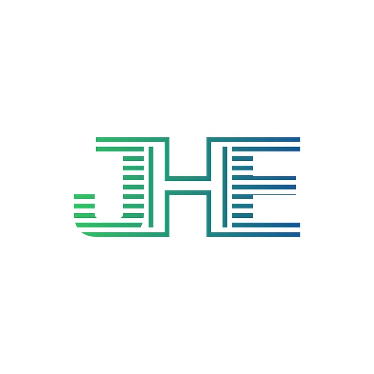 Vector moderno diseño de logotipo de jhe carta jhe minimalista profesional y versátil icono de marca para la identidad empresarial