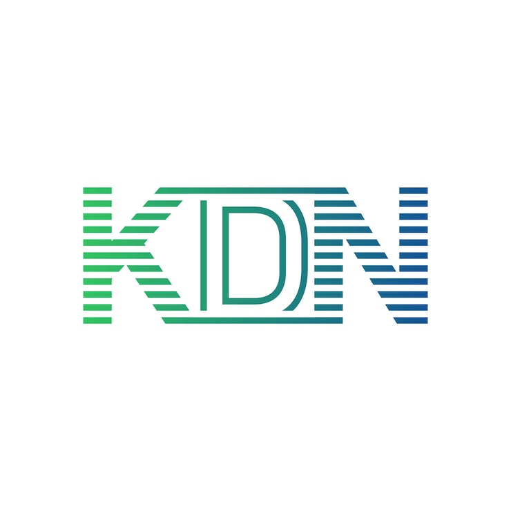 Vector moderno diseño de logotipo de kdn carta kdn minimalista profesional y versátil icono de marca para la identidad empresarial