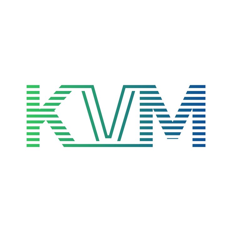 Vector moderno diseño de logotipo de kvm carta kvm minimalista profesional y versátil icono de marca para la identidad empresarial