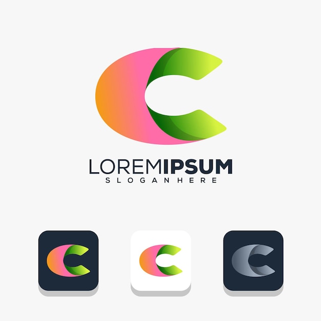 Moderno diseño de logotipo letra c