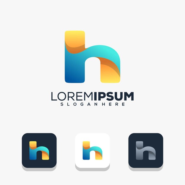 moderno diseño de logotipo letra h