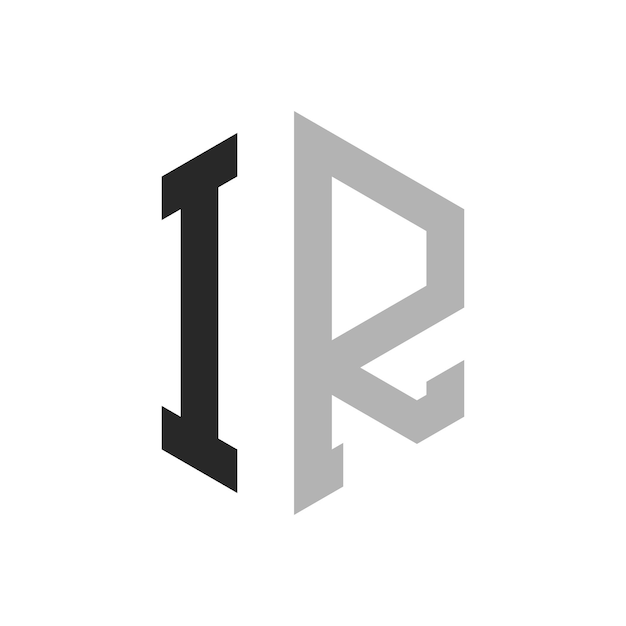 Moderno diseño de logotipo de la letra hexagonal IR elegante concepto inicial de la letra IR