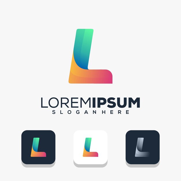 Moderno diseño de logotipo letra l