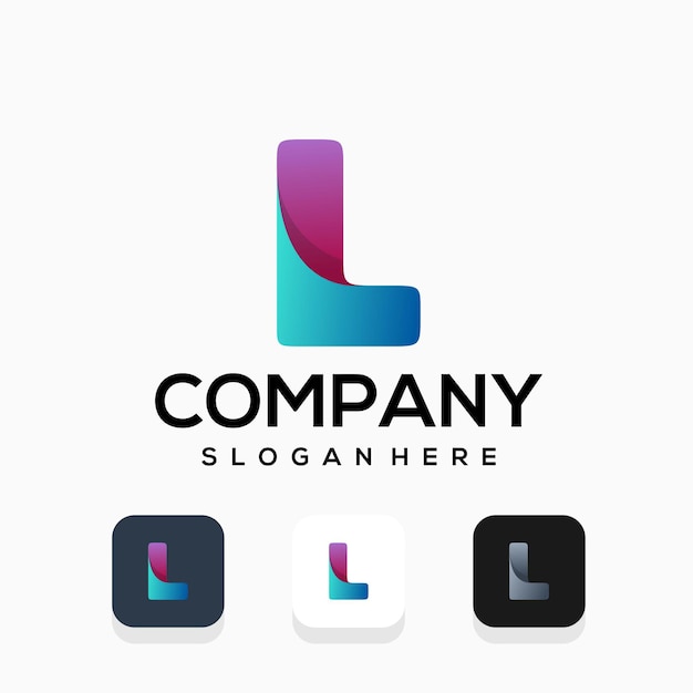 moderno diseño de logotipo letra l