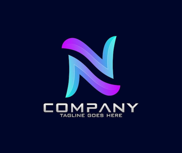 moderno diseño de logotipo letra n