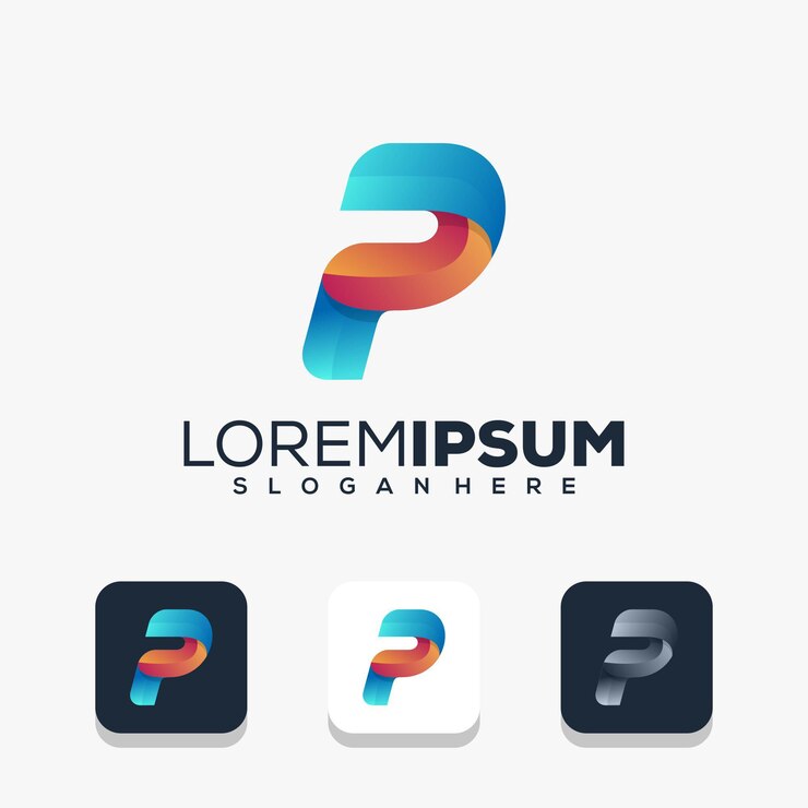 Vector moderno diseño de logotipo letra p