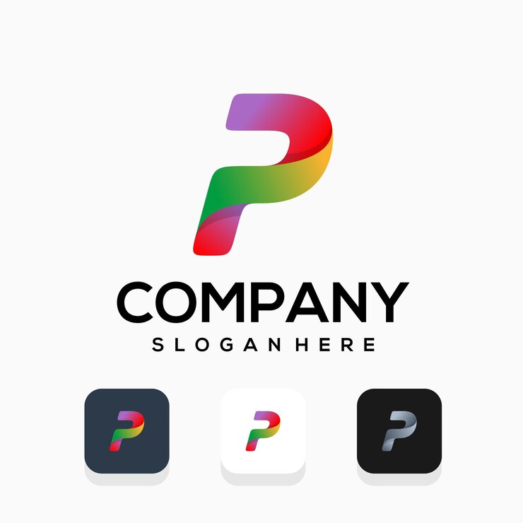 Vector moderno diseño de logotipo letra p