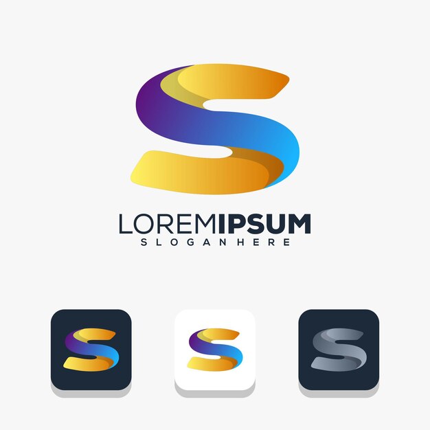 Moderno diseño de logotipo letra s