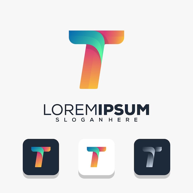 moderno diseño de logotipo letra t