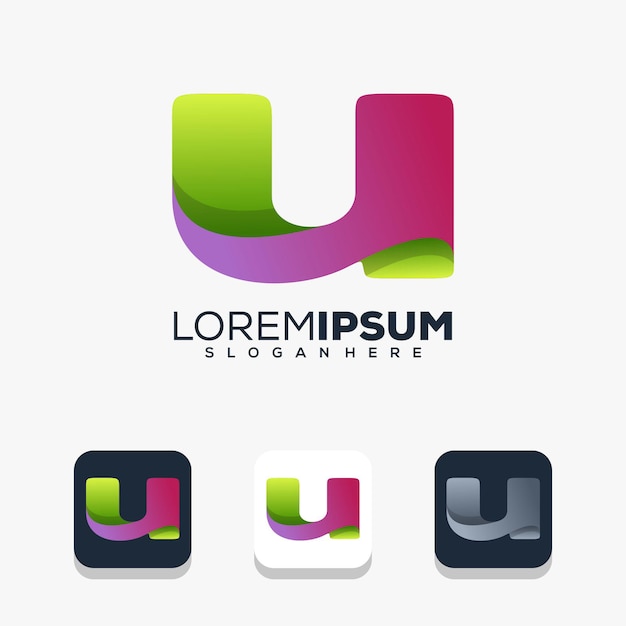 moderno diseño de logotipo letra u