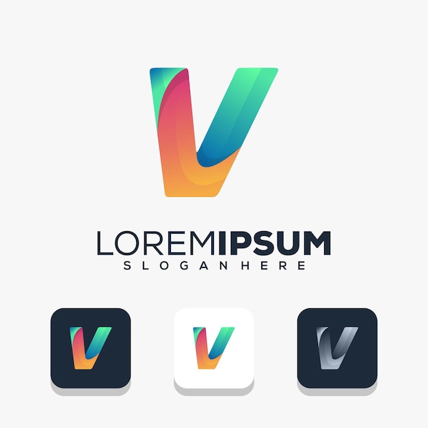 moderno diseño de logotipo letra v