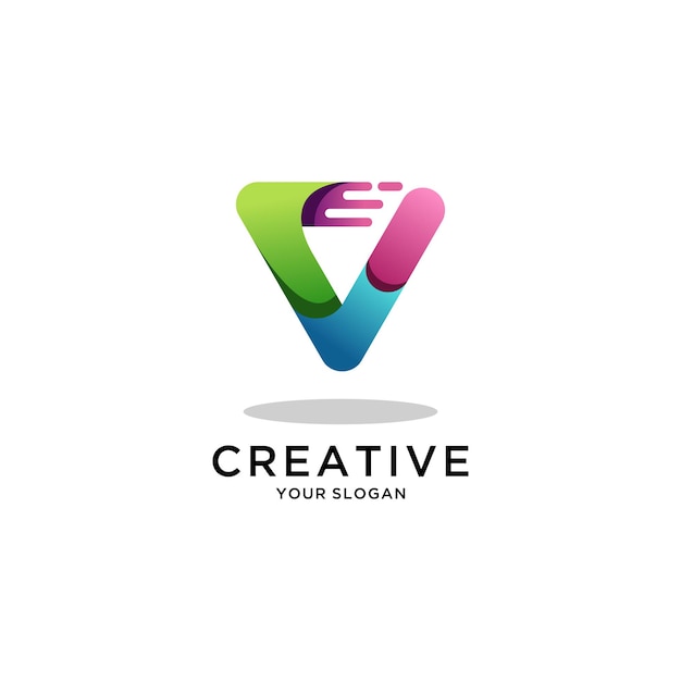 moderno diseño de logotipo letra v