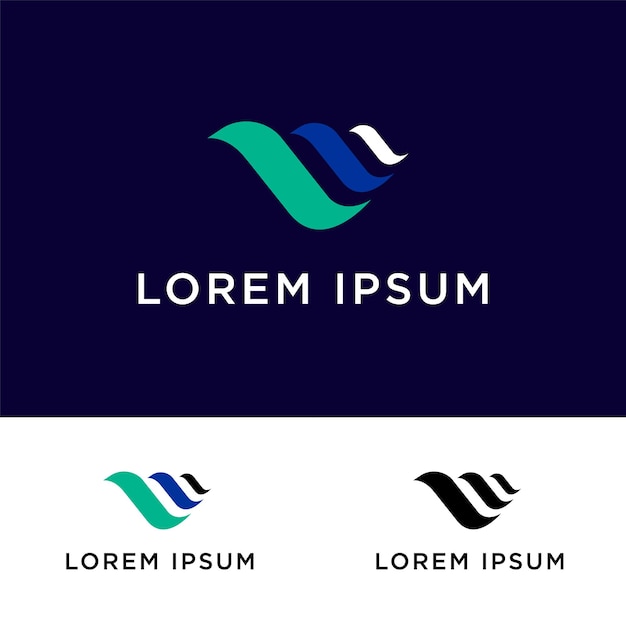 moderno diseño de logotipo letra w