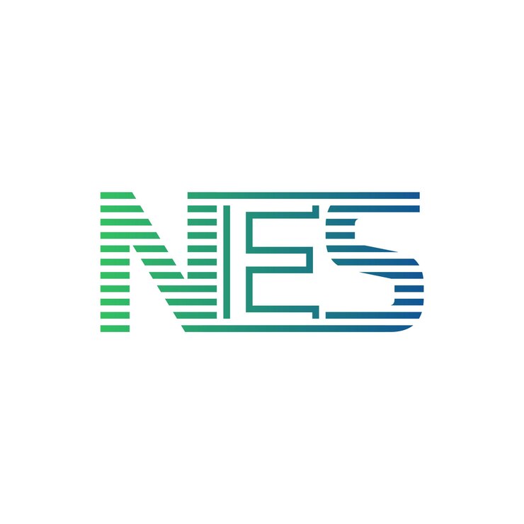 Vector moderno diseño de logotipo de nes carta nes minimalista profesional y versátil icono de marca para la identidad empresarial