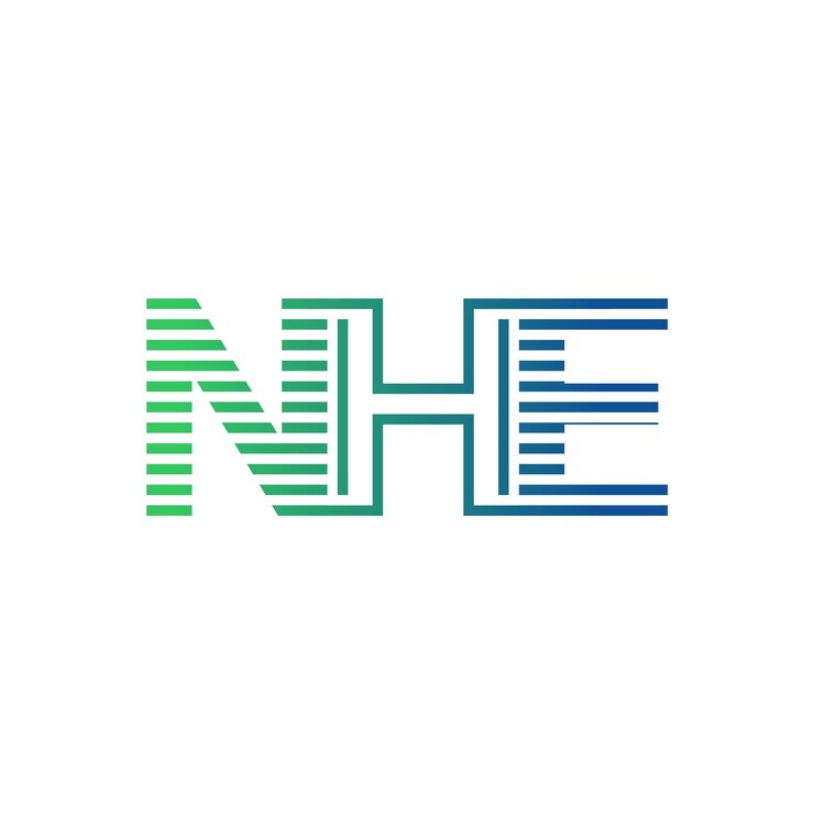 Vector moderno diseño de logotipo de nhe carta nhe minimalista profesional y versátil icon de marca para la identidad empresarial