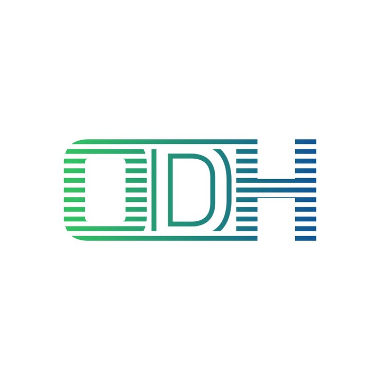 Vector moderno diseño de logotipo de odh carta odh minimalista profesional y versátil icono de marca para la identidad empresarial