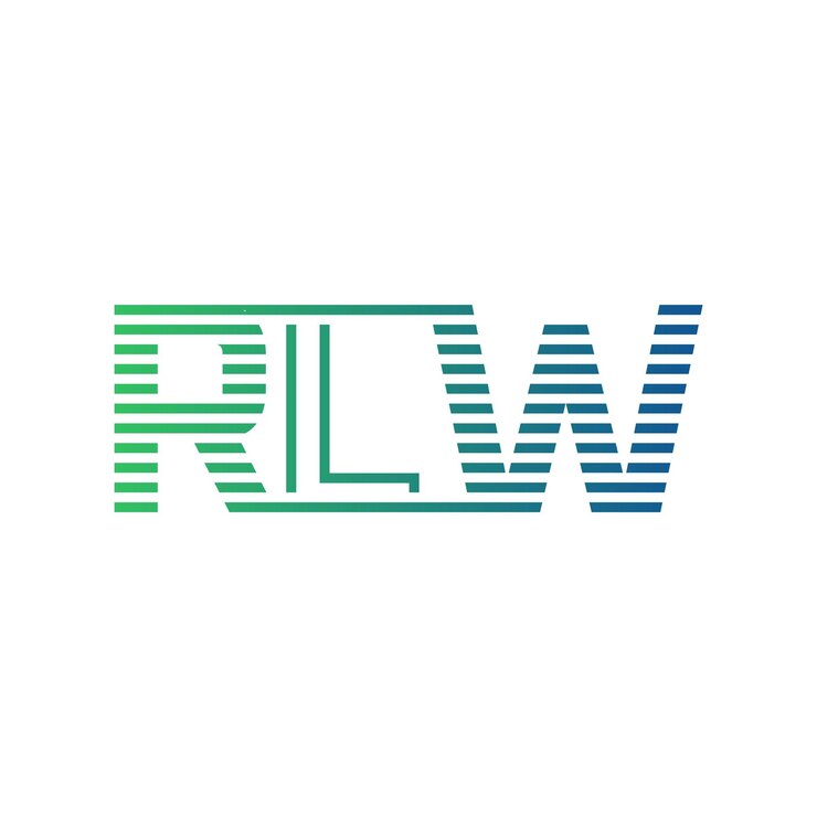 Vector moderno diseño de logotipo de rlw carta rlw minimalista profesional y versátil icono de marca para la identidad empresarial