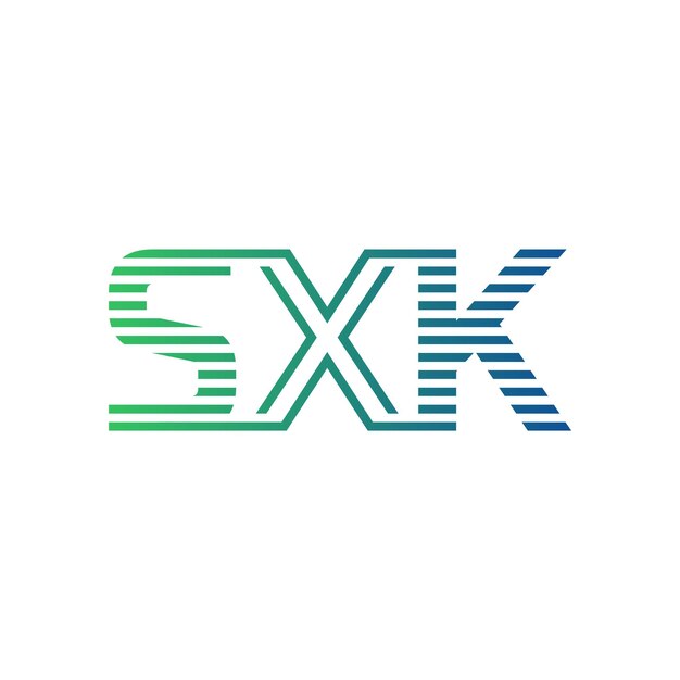 Moderno diseño de logotipo SXK Carta SXK Minimalista Profesional y versátil Icono de marca para la identidad empresarial