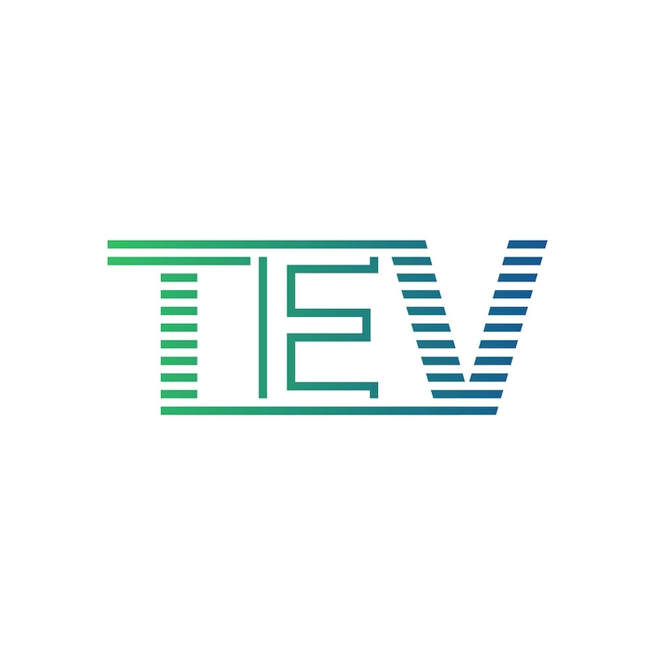 Vector moderno diseño de logotipo de tev carta tev minimalista profesional y versátil icono de marca para la identidad empresarial