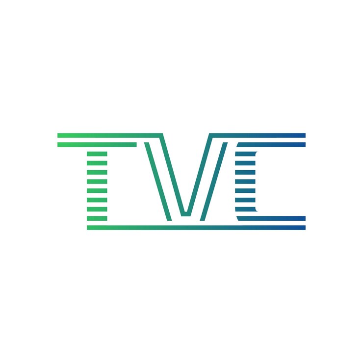 Vector moderno diseño de logotipo de tvc carta tvc minimalista profesional y versátil icono de marca para la identidad empresarial