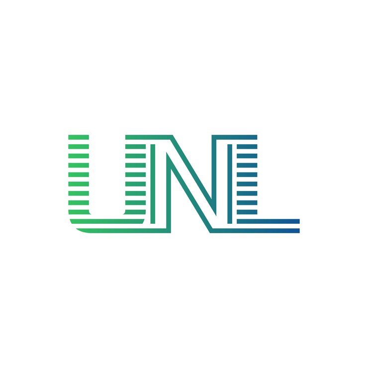 Vector moderno diseño de logotipo unl carta unl minimalista profesional y versátil icono de marca para la identidad empresarial
