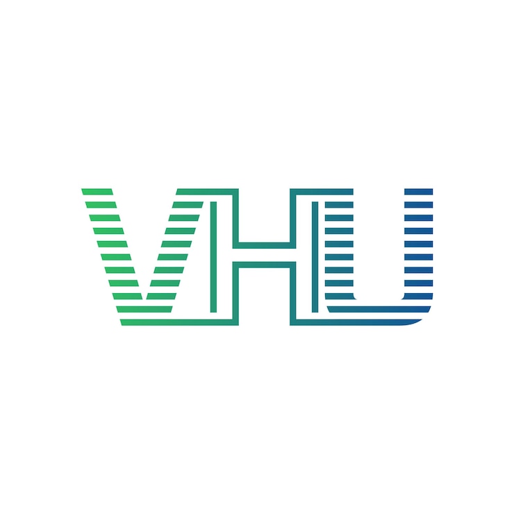 Vector moderno diseño de logotipo de vhu carta vhu minimalista profesional y versátil icono de marca para la identidad empresarial