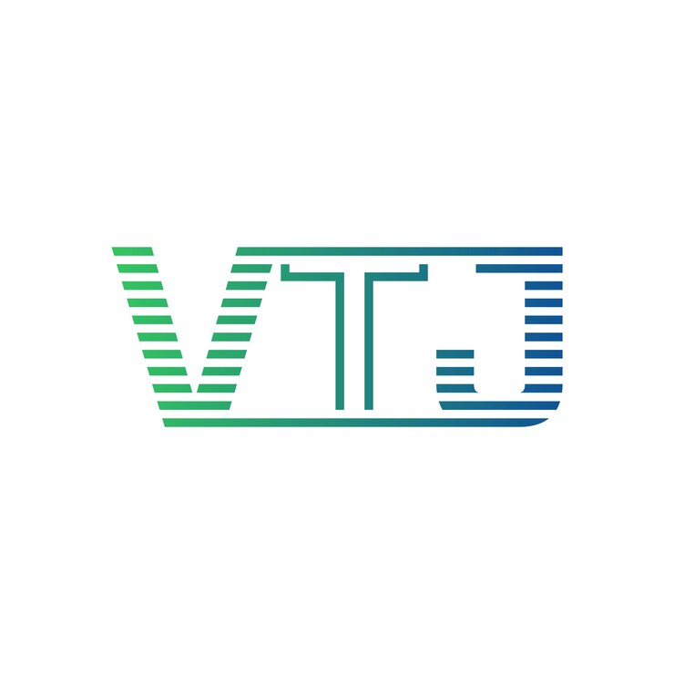 Vector moderno diseño de logotipo de vtj carta vtj minimalista profesional y versátil icono de marca para la identidad empresarial