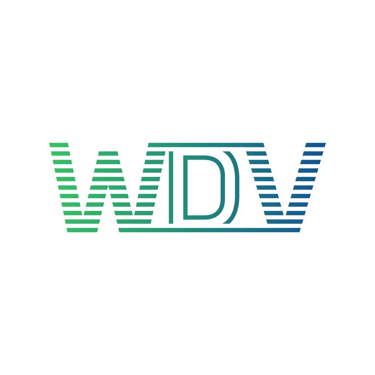 Vector moderno diseño de logotipo wdv carta wdv minimalista profesional y versátil icono de marca para la identidad empresarial