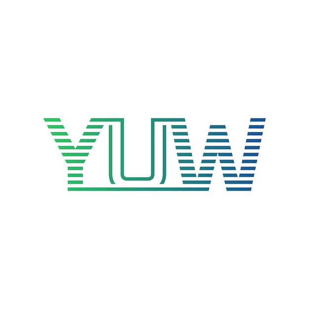 Moderno diseño de logotipo de YUW Carta YUW minimalista profesional y versátil icono de marca para la identidad empresarial