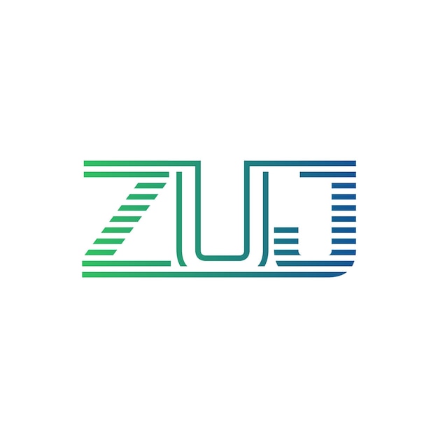 Moderno diseño de logotipo de ZUJ Carta ZUJ minimalista profesional y versátil icono de marca para la identidad empresarial