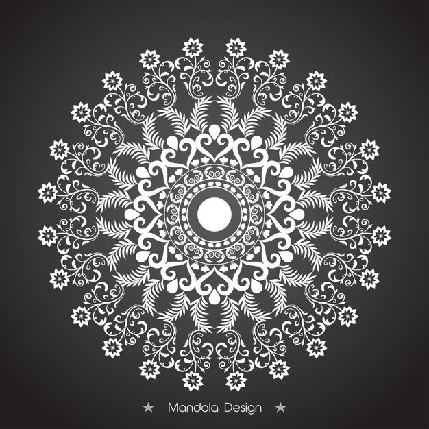 Moderno diseño de Mandala de lujo Vector Premium con ilustraciones doradas en blanco y negro