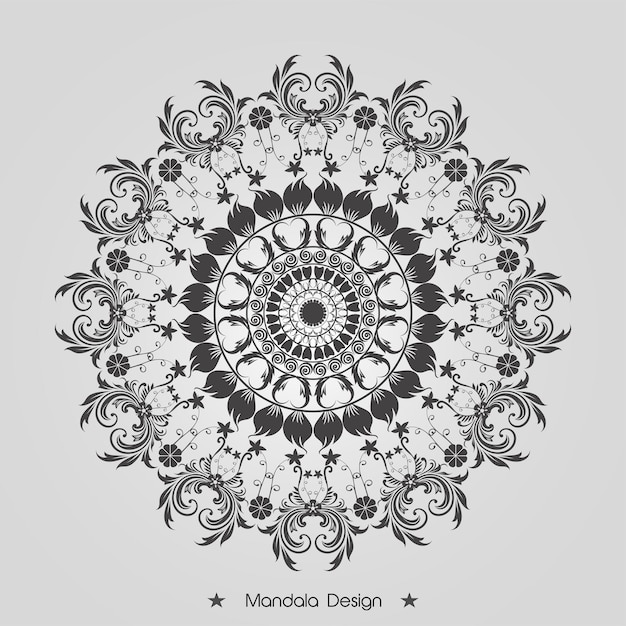 Moderno diseño de Mandala de lujo Vector Premium con ilustraciones doradas en blanco y negro
