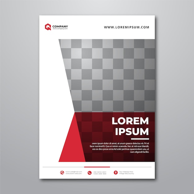 Moderno diseño de plantilla de folleto de negocios corporativos con fondo de tablero de ajedrez