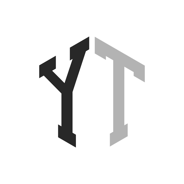 Moderno diseño de plantilla de logotipo de la letra hexagonal única de YT Concepto de logotipo inicial elegante de la letra YT