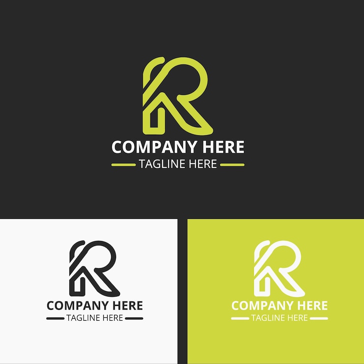 Moderno diseño de plantilla de logotipo de monograma de la letra R de bienes raíces