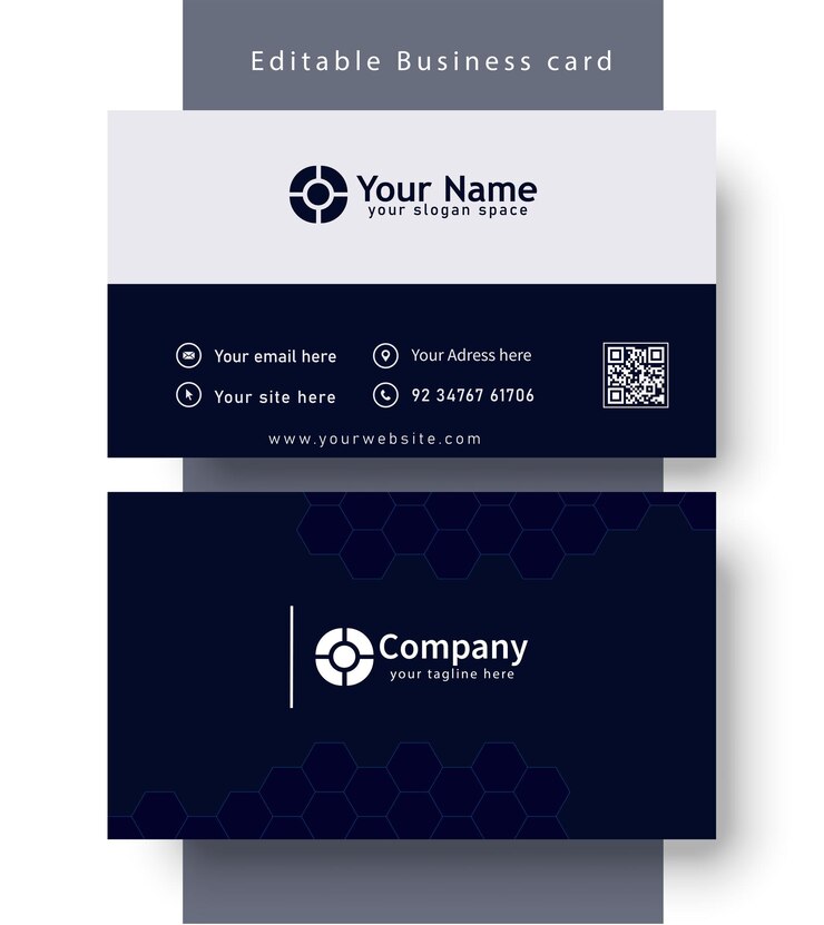 Moderno diseño de plantilla de tarjeta de visita corporativa Tema azul y blanco