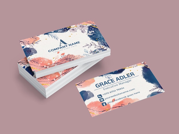 Moderno diseño de plantillas de tarjetas de visita con el concepto de floral