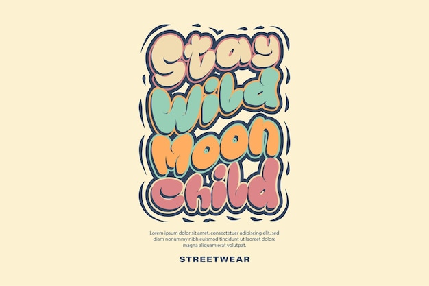 Moderno diseño de ropa de calle tee gráfico adecuado para camisetas de serigrafía