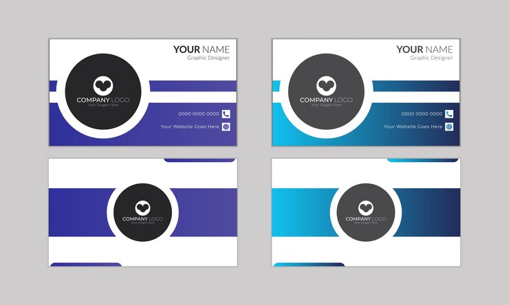Moderno diseño de tarjetas de visita de dos caras plantilla de diseño de tarjeta de visita plana