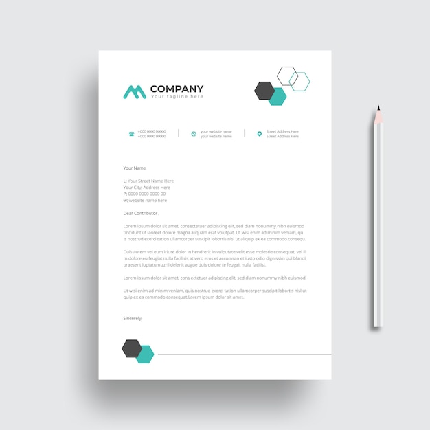 Moderno elegante modelo de diseño de papel de carta de negocios corporativos elegante para profesionales